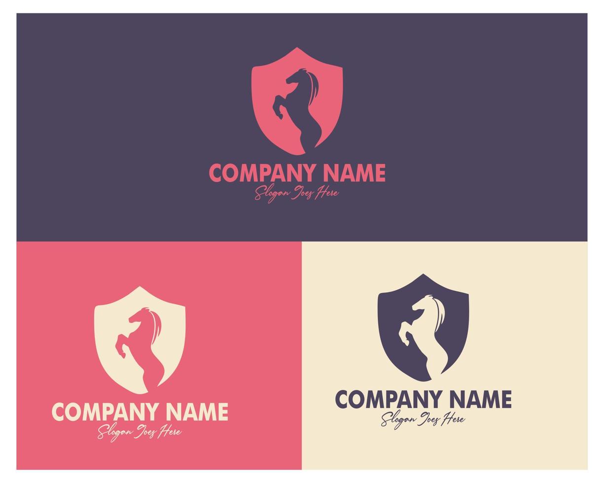 horse and shield logo set. premium vector design. appear with several color choices. Best for logo, badge, emblem, icon, design sticker, industry. available in eps 10.