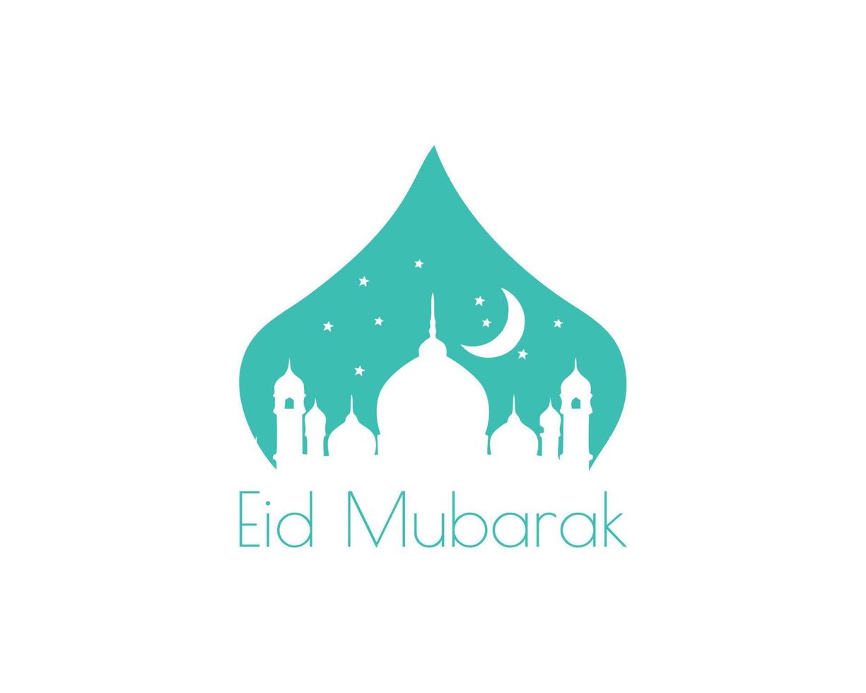 Islamic Eid Mubarak Greeting Card Vector. vector