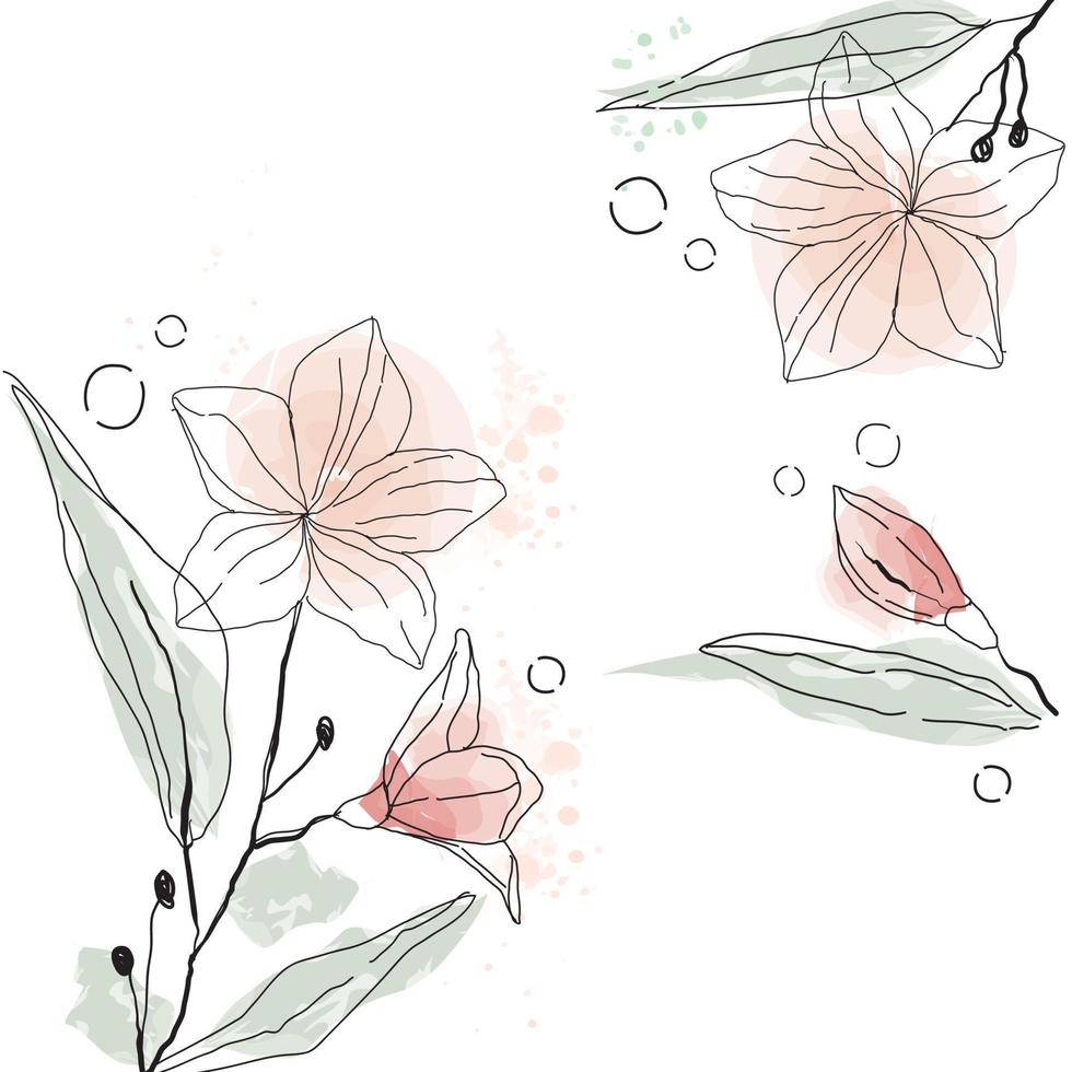 Floral hand drawn background vector