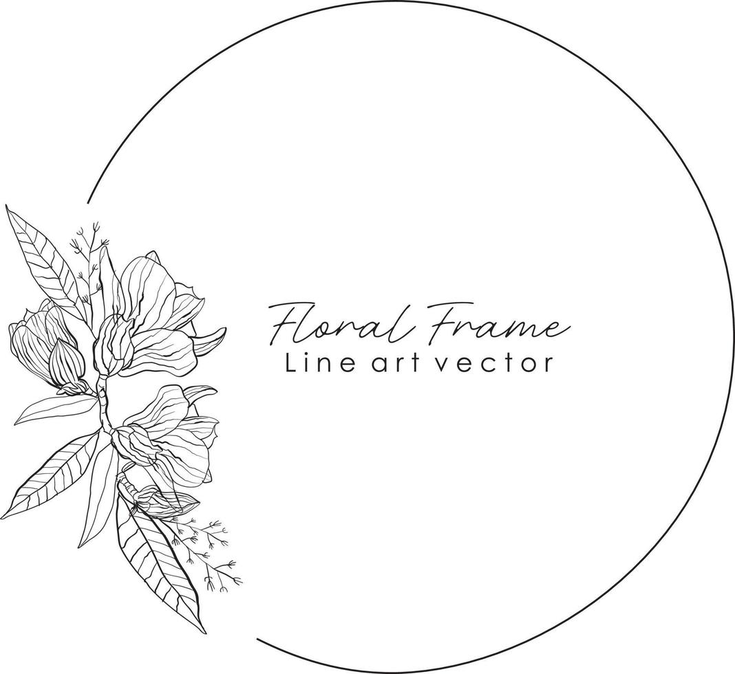 Hand drawn floral wreat frame vector