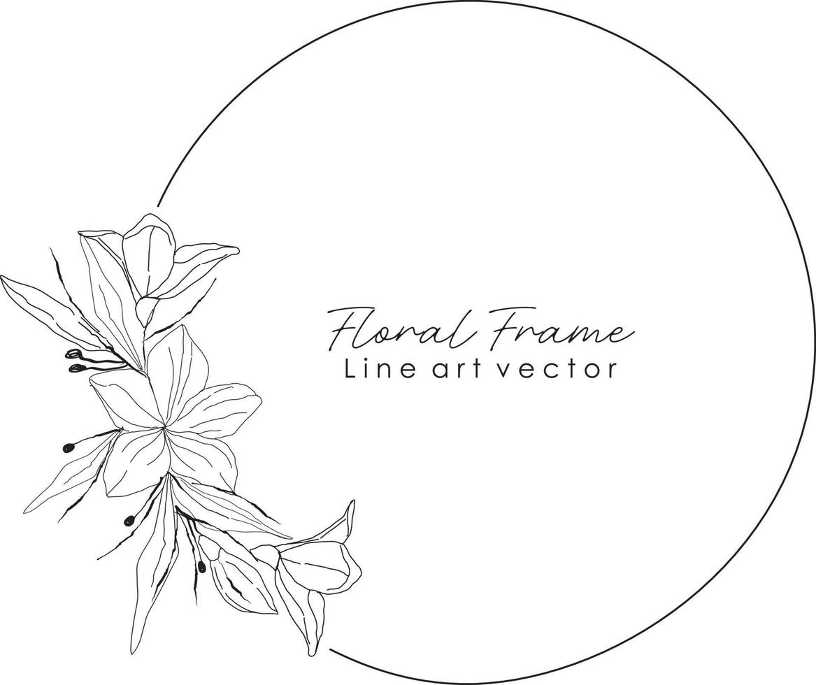 Hand drawn floral wreat frame vector