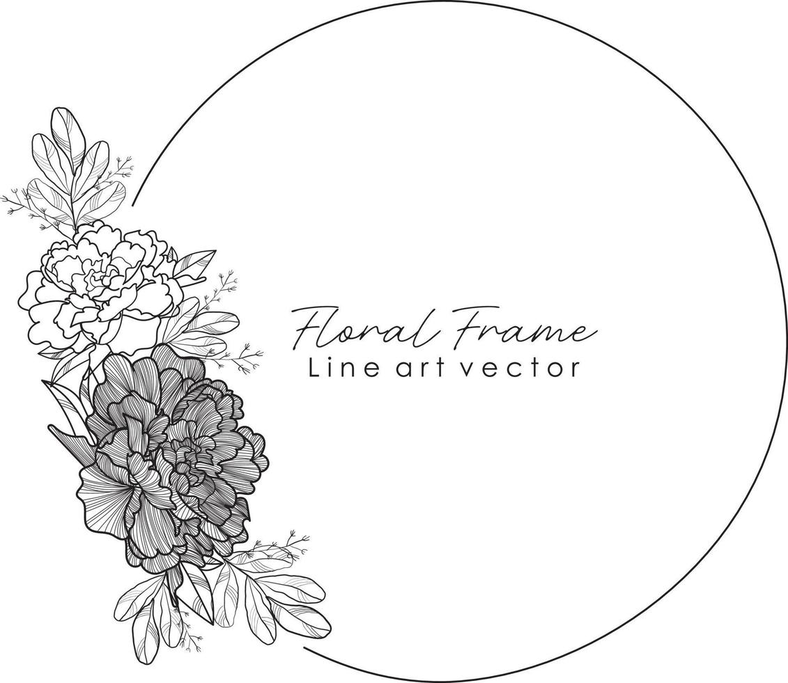 Hand drawn floral wreat frame vector