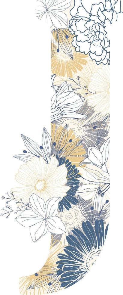 J letter Seamless Floral Pattern Background vector