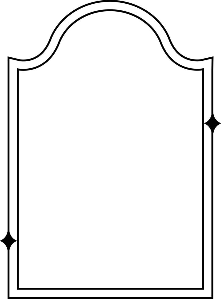 Minimalistic linear arches frame, elements and illustrations in simple linear style vector