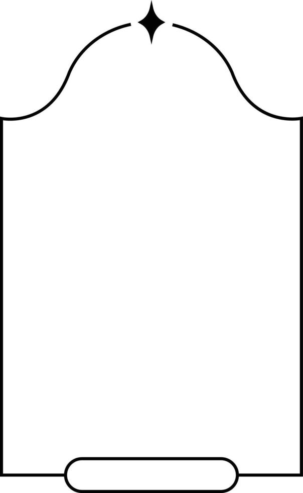 Minimalistic linear arches frame, elements and illustrations in simple linear style vector