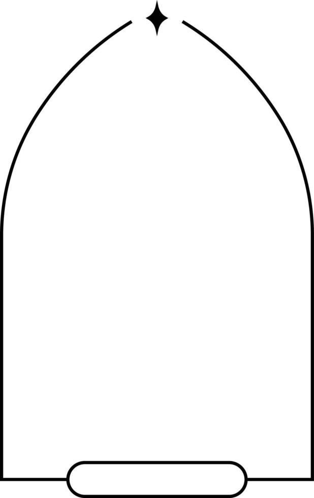 Minimalistic linear arches frame, elements and illustrations in simple linear style vector