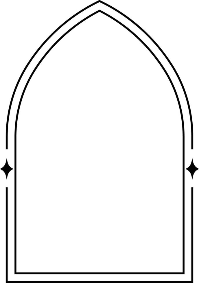 Minimalistic linear arches frame, elements and illustrations in simple linear style vector