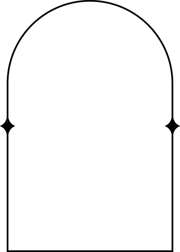 Minimalistic linear arches frame, elements and illustrations in simple linear style vector