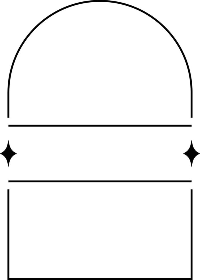 Minimalistic linear arches frame, elements and illustrations in simple linear style vector