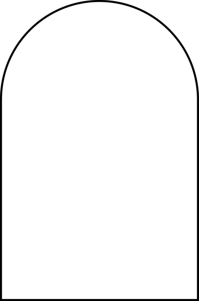 Minimalistic linear arches frame, elements and illustrations in simple linear style vector