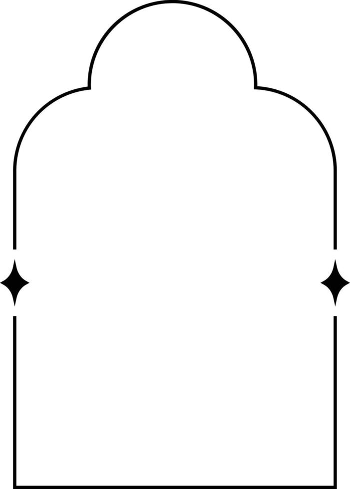 Minimalistic linear arches frame, elements and illustrations in simple linear style vector
