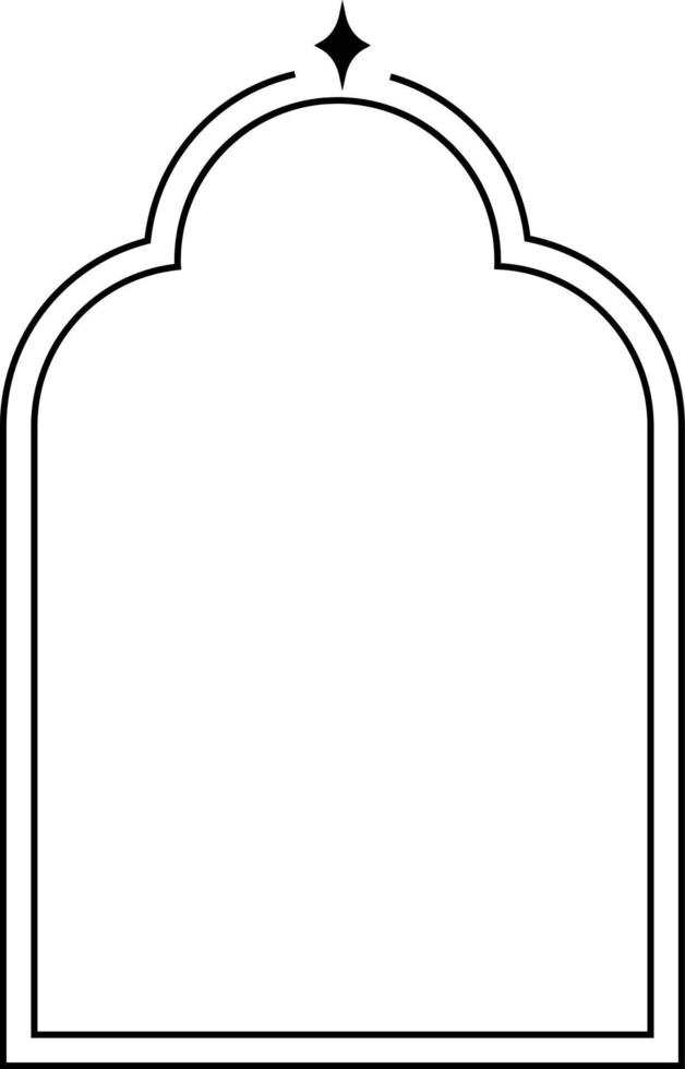 Minimalistic linear arches frame, elements and illustrations in simple linear style vector