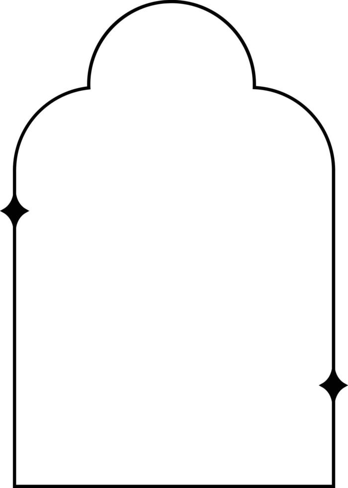 Minimalistic linear arches frame, elements and illustrations in simple linear style vector