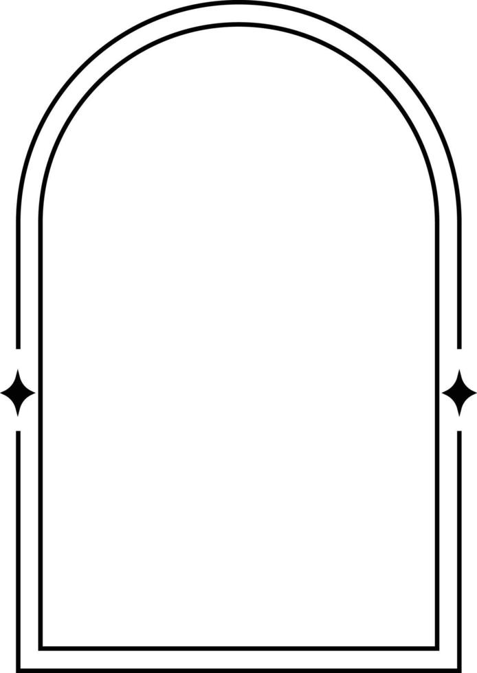 Minimalistic linear arches frame, elements and illustrations in simple linear style vector