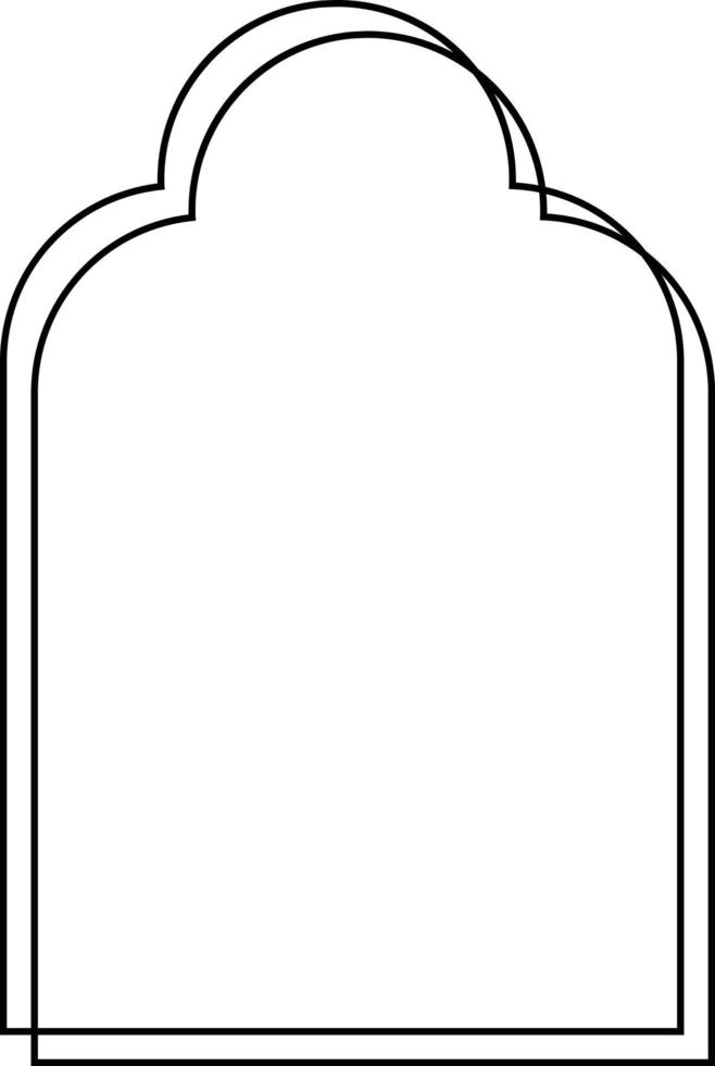 Minimalistic linear arches frame, elements and illustrations in simple linear style vector
