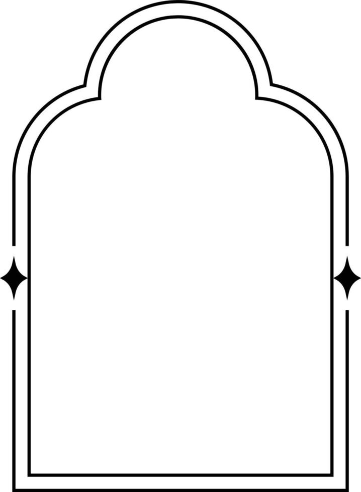 Minimalistic linear arches frame, elements and illustrations in simple linear style vector