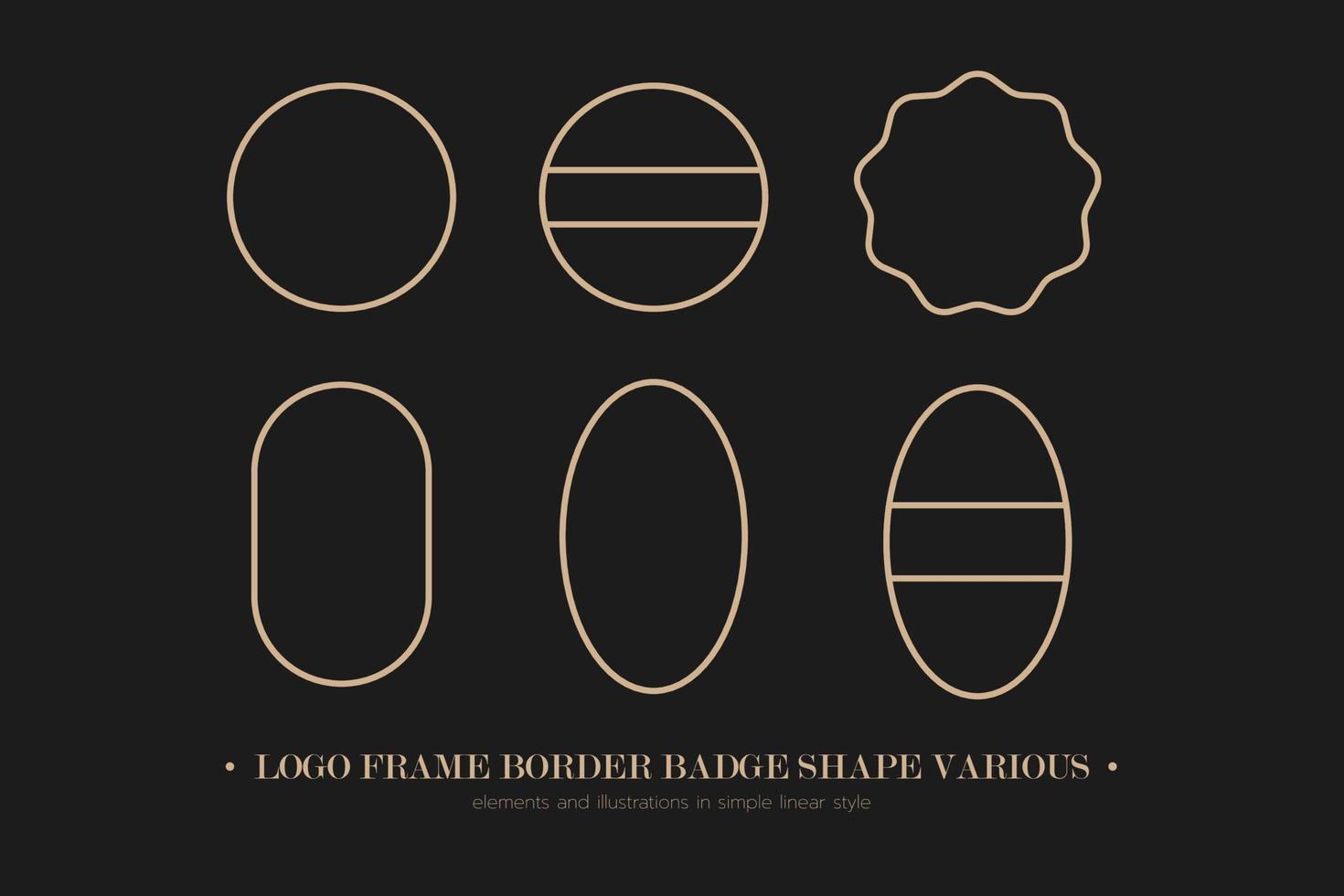 Logo design, oval and circle frame border badge. vector