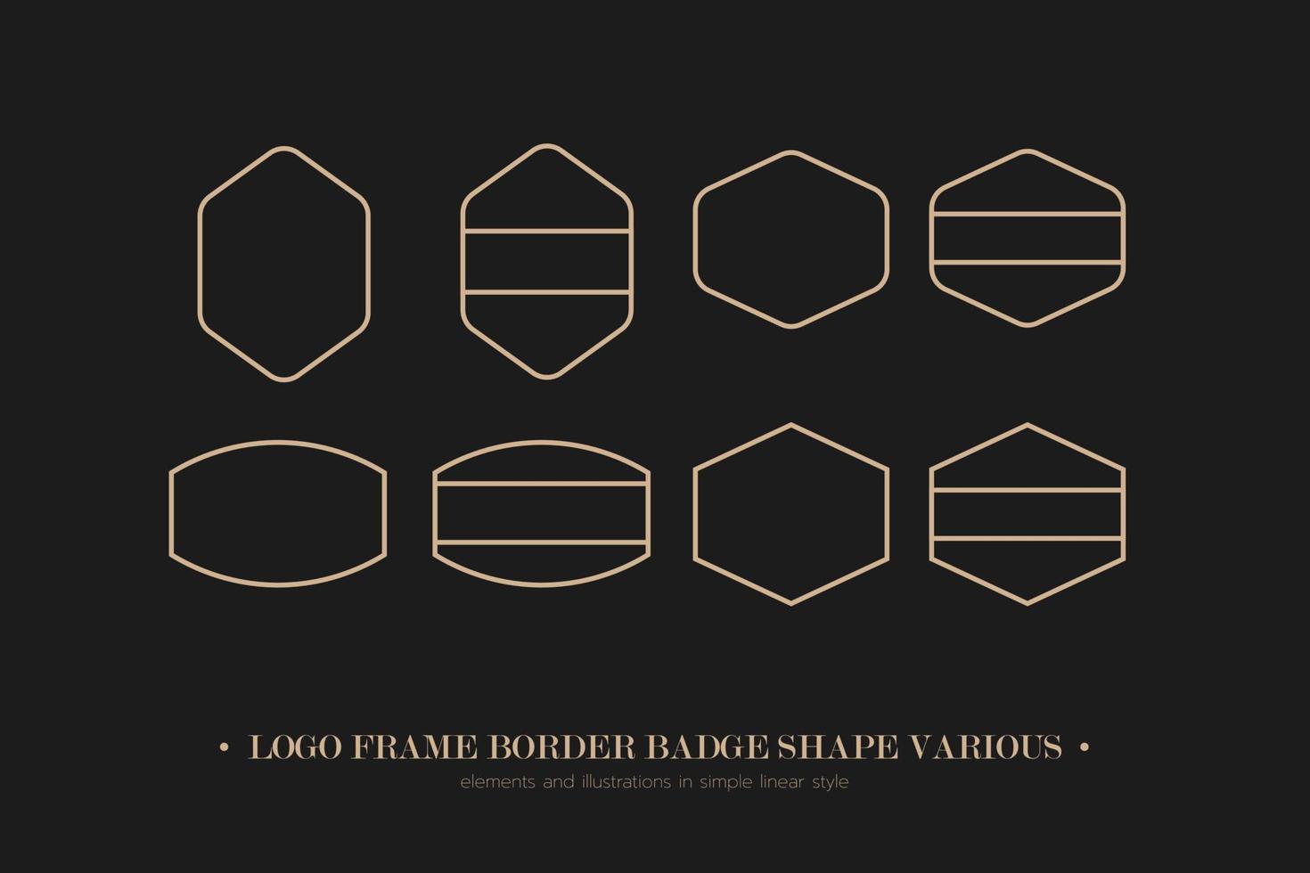 Logo design, hexagon frame border badge. vector