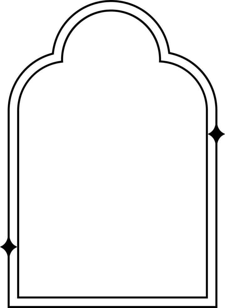 Minimalistic linear arches frame, elements and illustrations in simple linear style vector