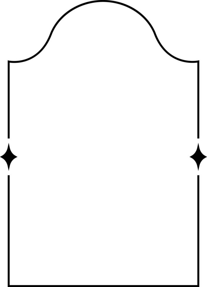 Minimalistic linear arches frame, elements and illustrations in simple linear style vector