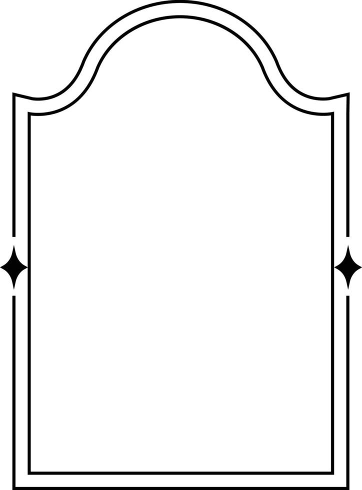 Minimalistic linear arches frame, elements and illustrations in simple linear style vector