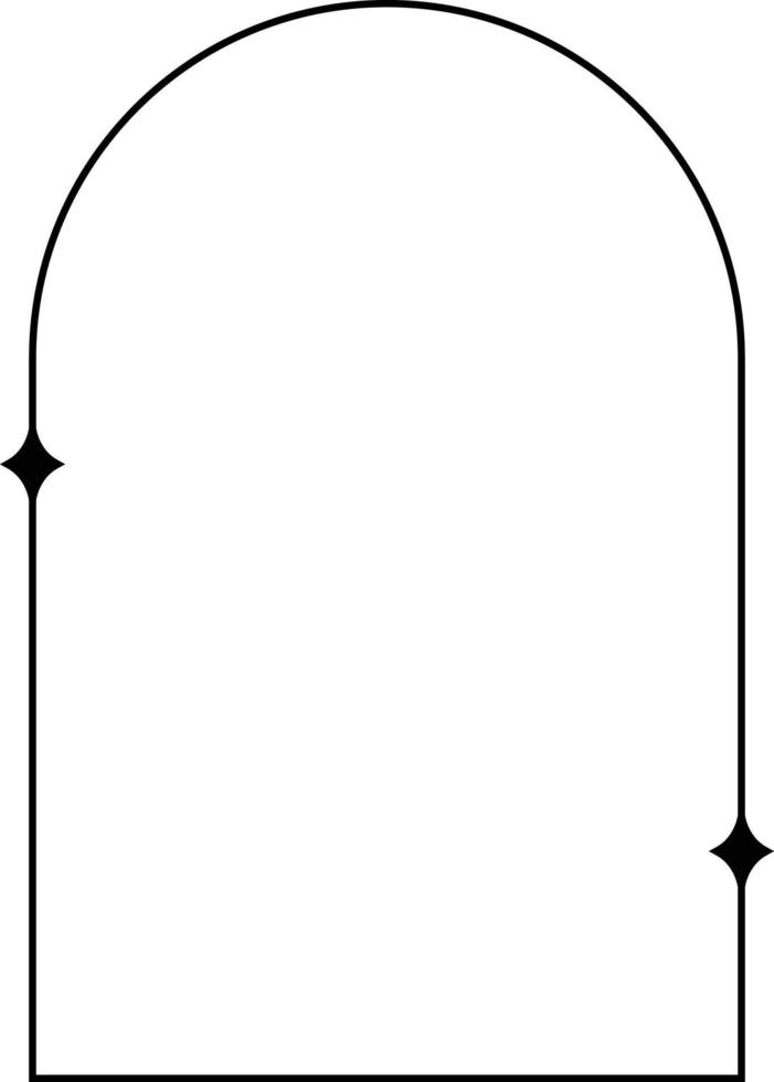 Minimalistic linear arches frame, elements and illustrations in simple linear style vector