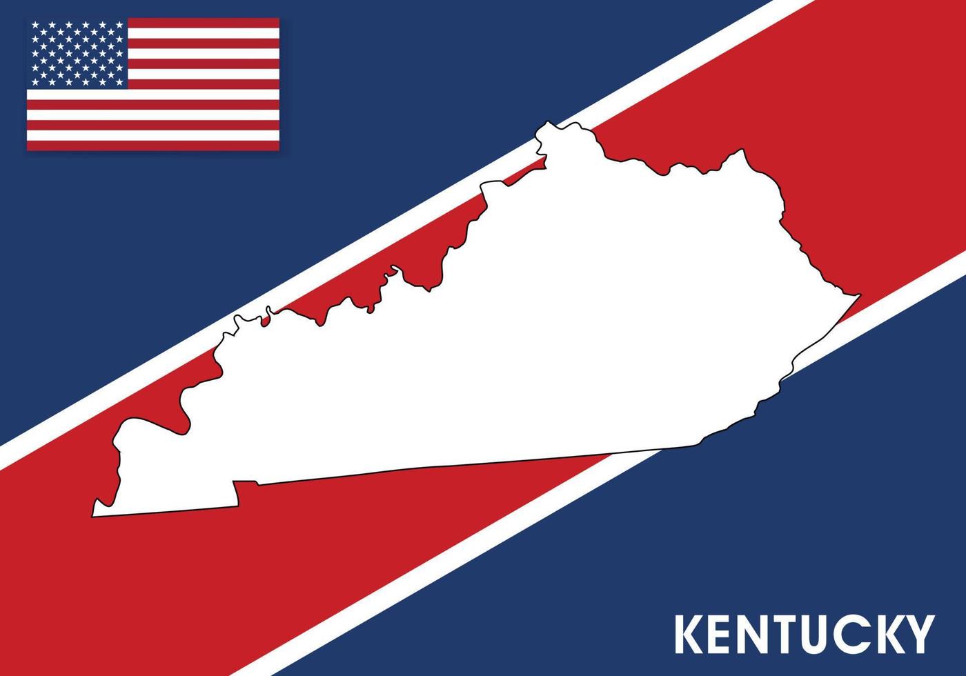 Kentucky - USA, United States of America Map vector template. white color map on flag background for design, infographic - Vector illustration eps 10