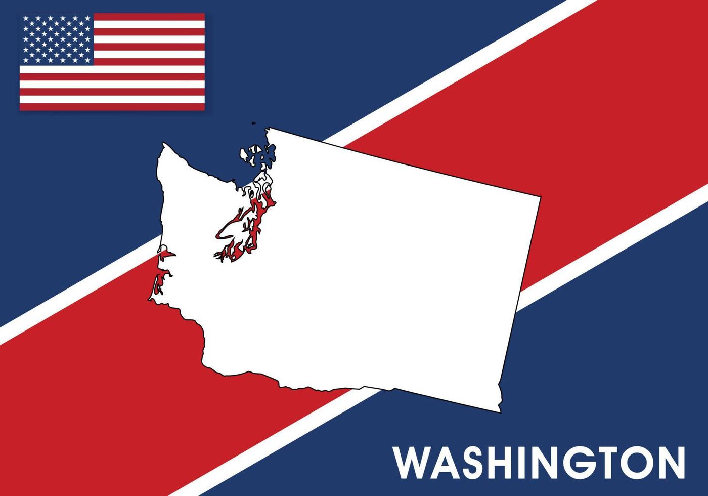 Washington - EE.UU, unido estados de America mapa vector modelo. blanco color mapa en bandera antecedentes para diseño, infografía - vector ilustración eps 10