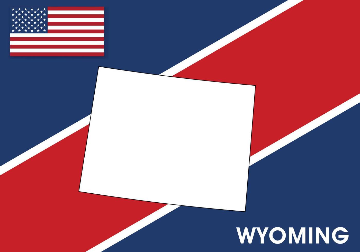 Wyoming - USA, United States of America Map vector template. white color map on flag background for design, infographic - Vector illustration eps 10