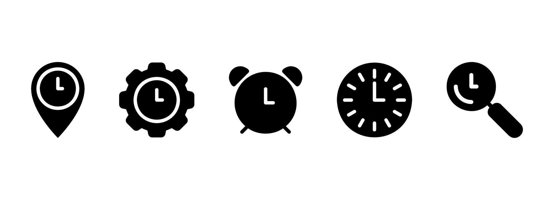 Simple vector icon on a theme clock, time