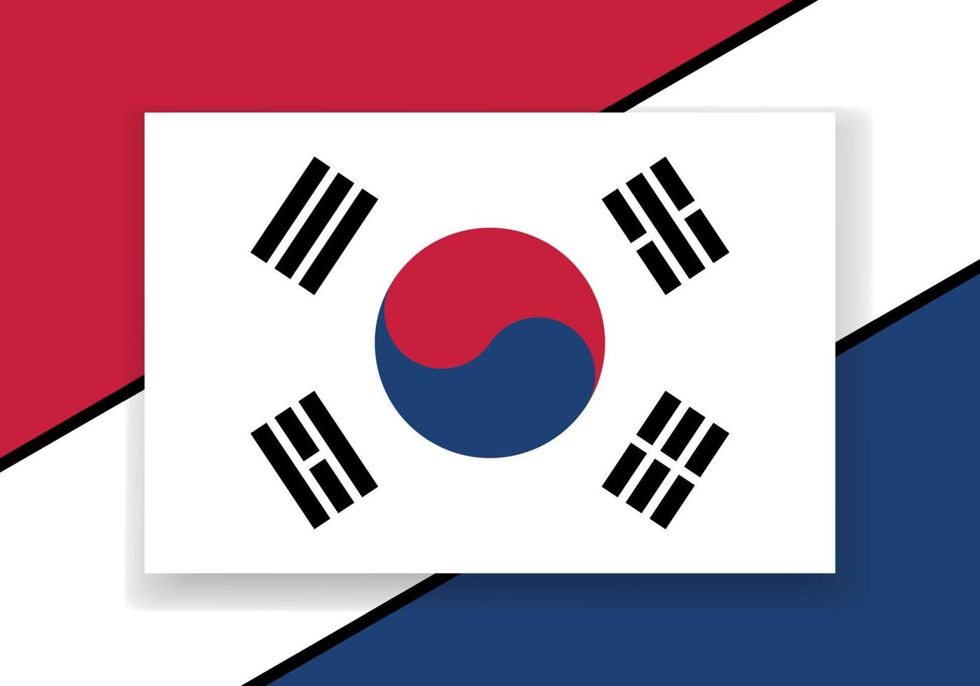Vector South Korea Flag. Country flag design. Flat vector flag