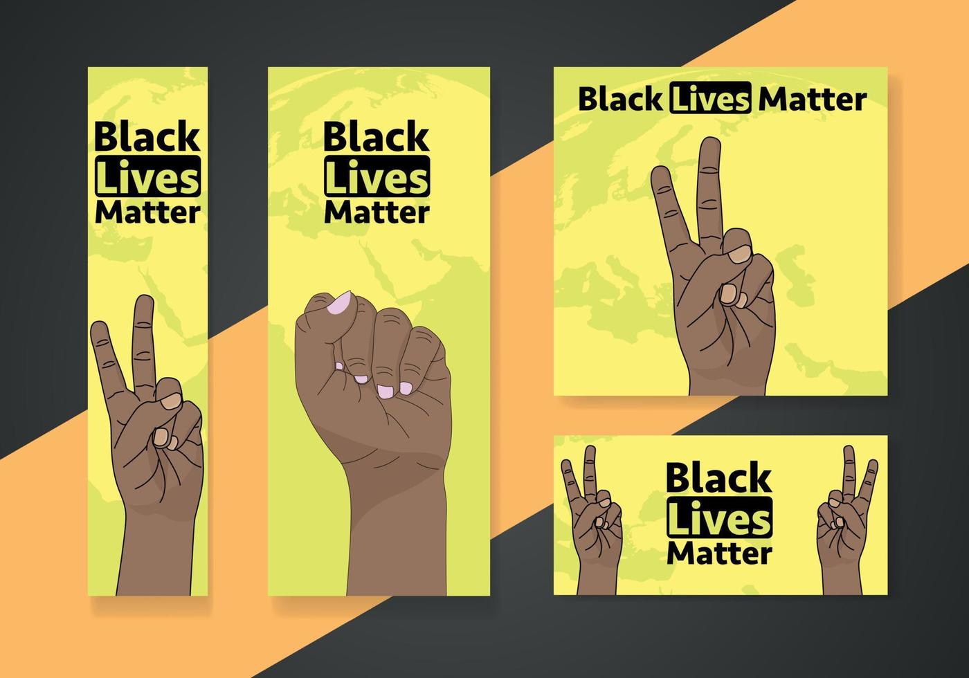 Black lives matter poster with protest fist in the air. BIPOC.Stop racism. Black lives matter graphic poster design template against racial discrimination dark background vector