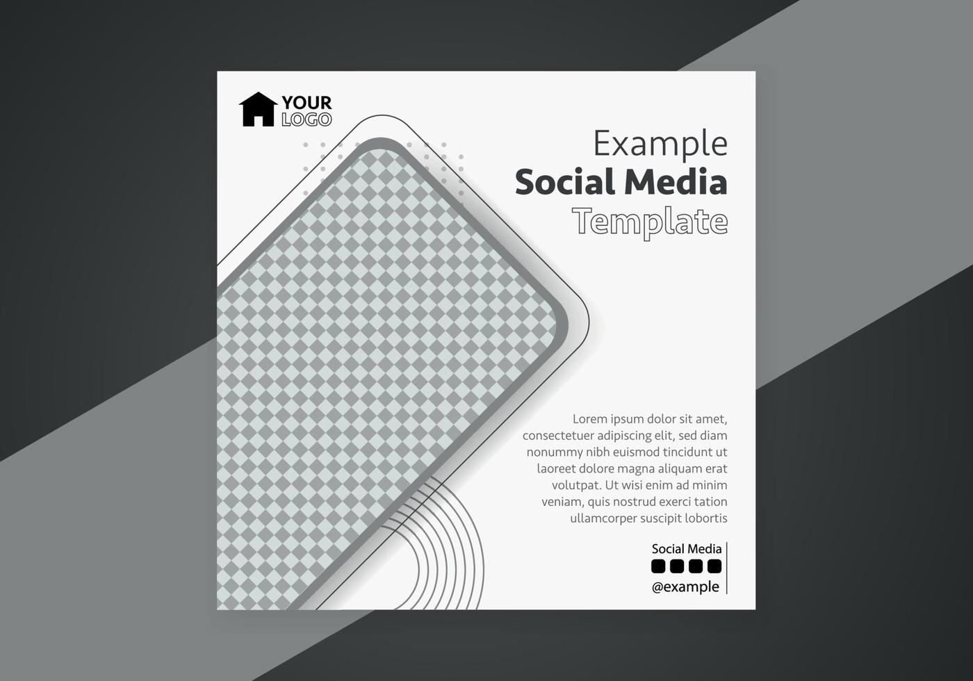 Minimal design layout. Editable square abstract modern geometric shape banner template for social media post promotion. vector