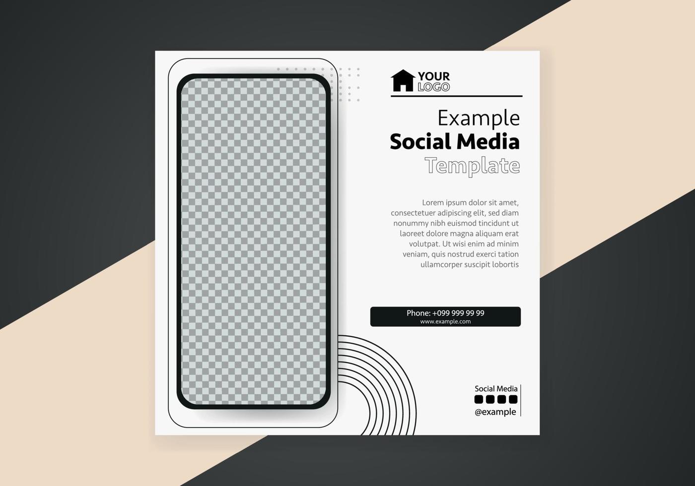 Minimal design layout. Editable square abstract modern geometric shape banner template for social media post promotion. vector