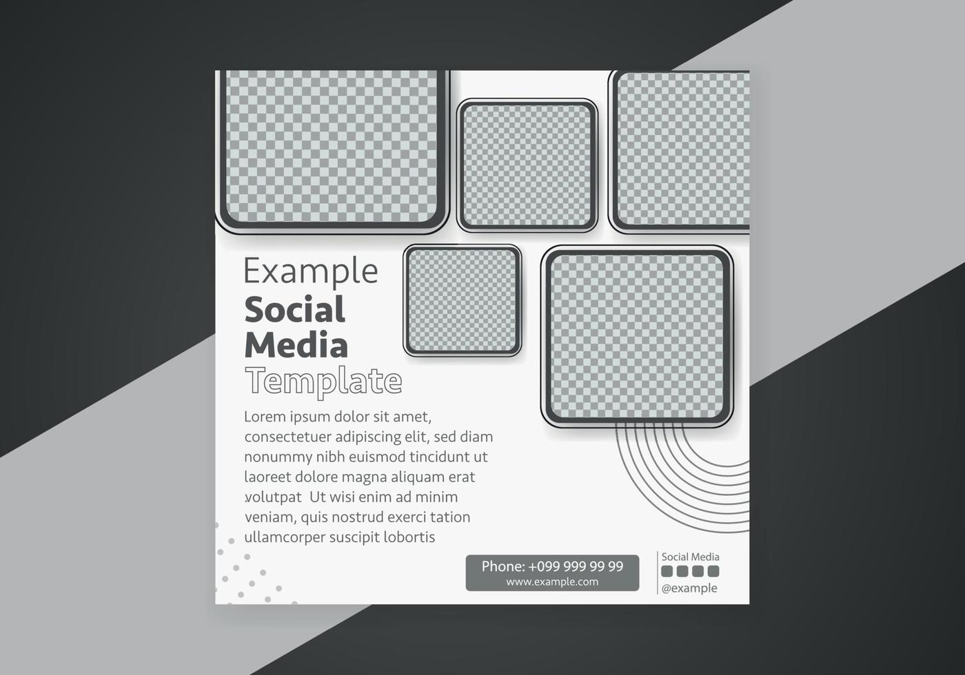 Minimal design layout. Editable square abstract modern geometric shape banner template for social media post promotion. vector