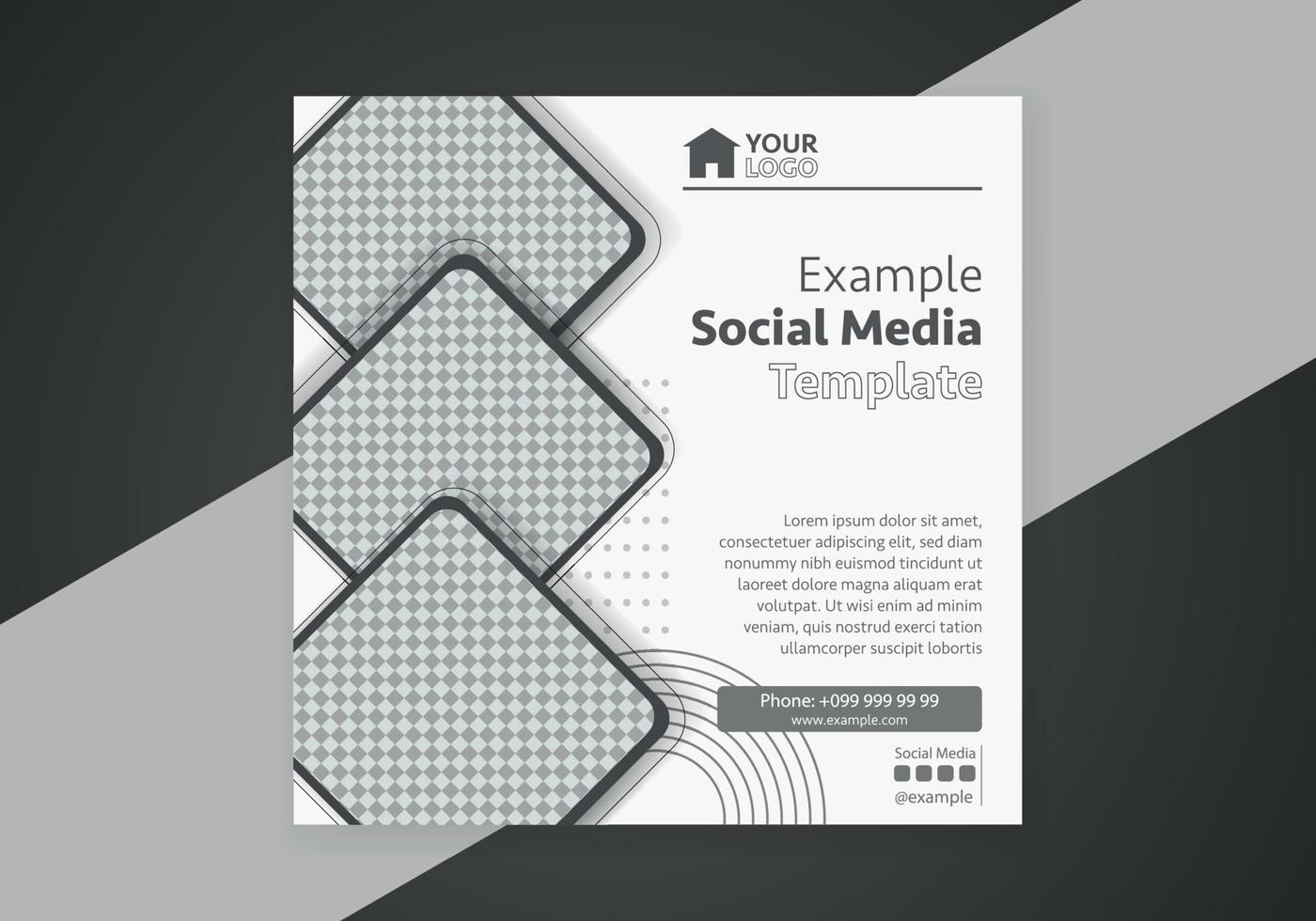 Minimal design layout. Editable square abstract modern geometric shape banner template for social media post promotion. vector