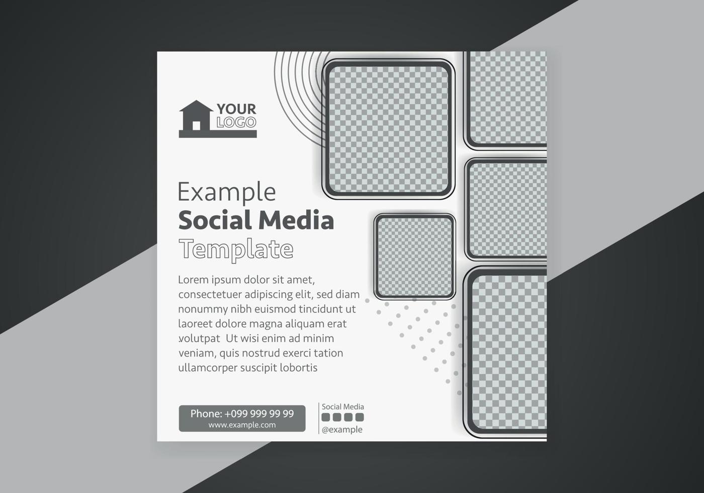 Minimal design layout. Editable square abstract modern geometric shape banner template for social media post promotion. vector