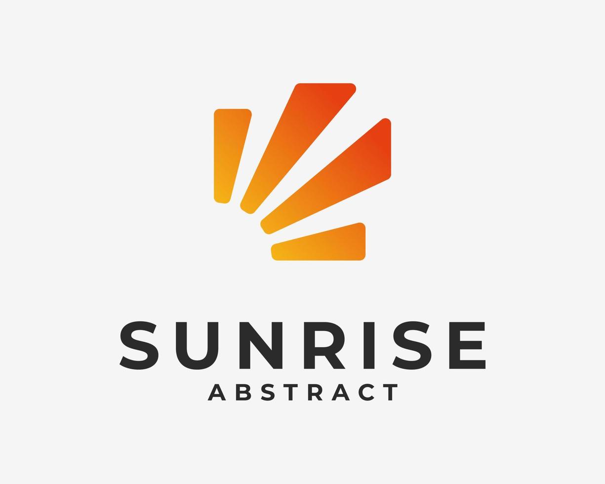 Abstract Sunrise Sunshine Morning Dawn Burst Ray Sparkle Shine Simple Colorful Vector Logo Design