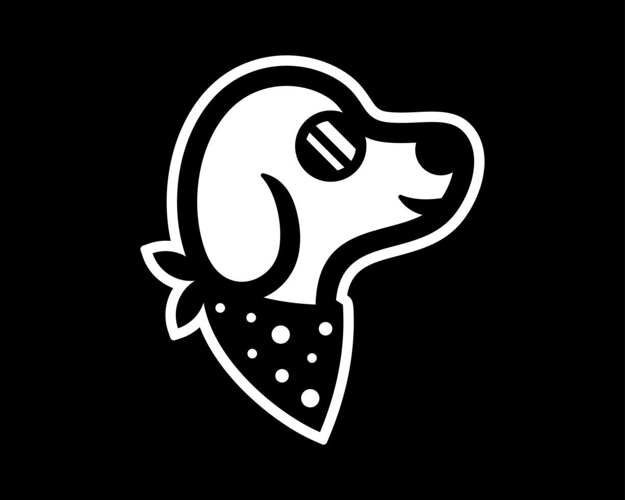 perro mascota canino perrito perro retrato cabeza cara gracioso elegante lentes de moda vector logo diseño
