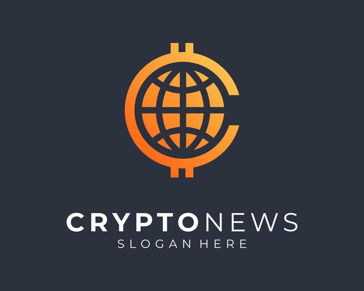 Crypto Currency Coin Money Wallet Banking News Global World Internet Website Vector Logo Design