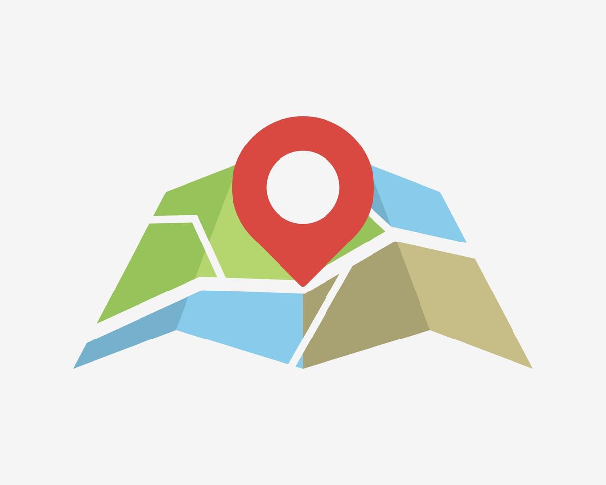 cartografía mapa geografía cartografía alfiler punto ubicación sitio navegación rastreo vector logo diseño