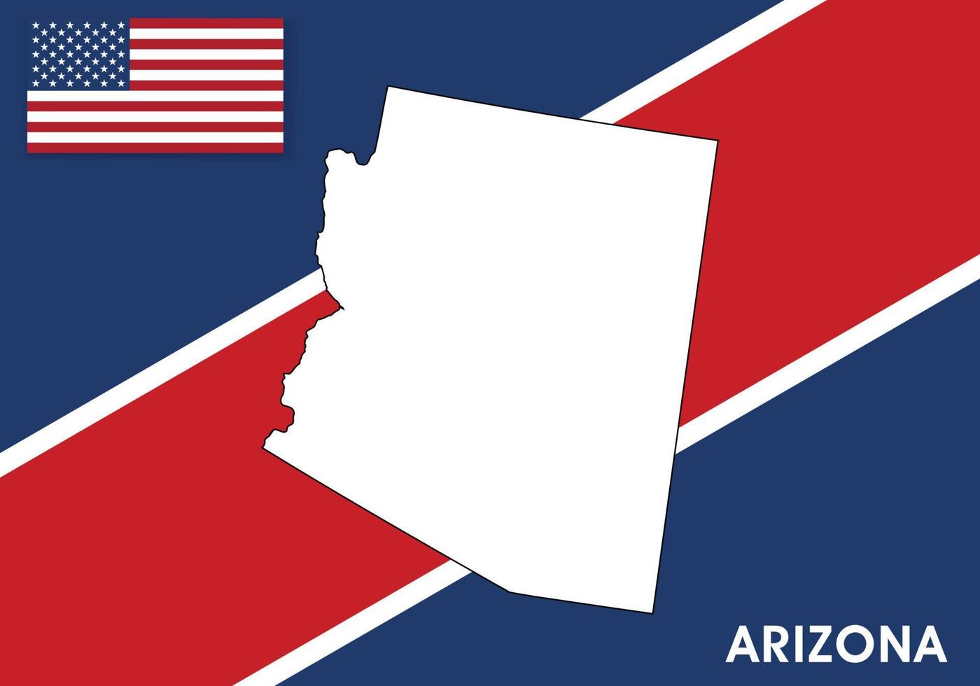 Arizona - USA, United States of America Map vector template.  white color map on flag background for design, infographic - Vector illustration eps 10