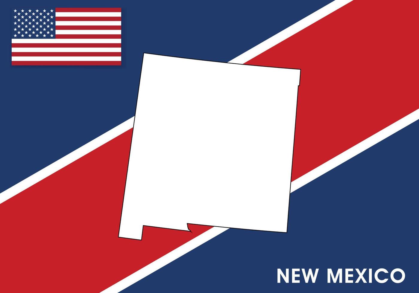 New Mexico - USA, United States of America Map vector template.  white color map on flag background for design, infographic - Vector illustration eps 10
