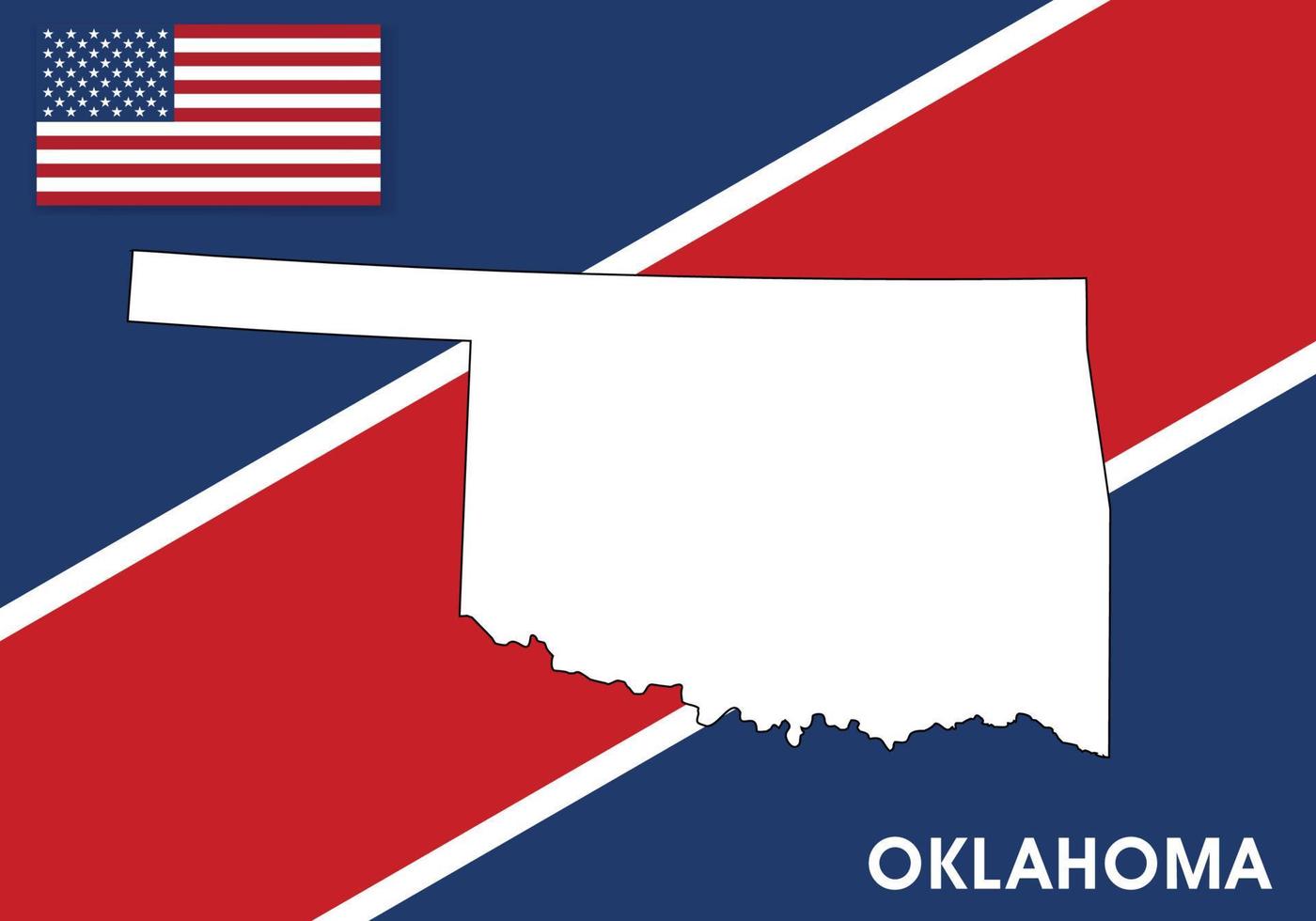 Oklahoma - USA, United States of America Map vector template.  white color map on flag background for design, infographic - Vector illustration eps 10