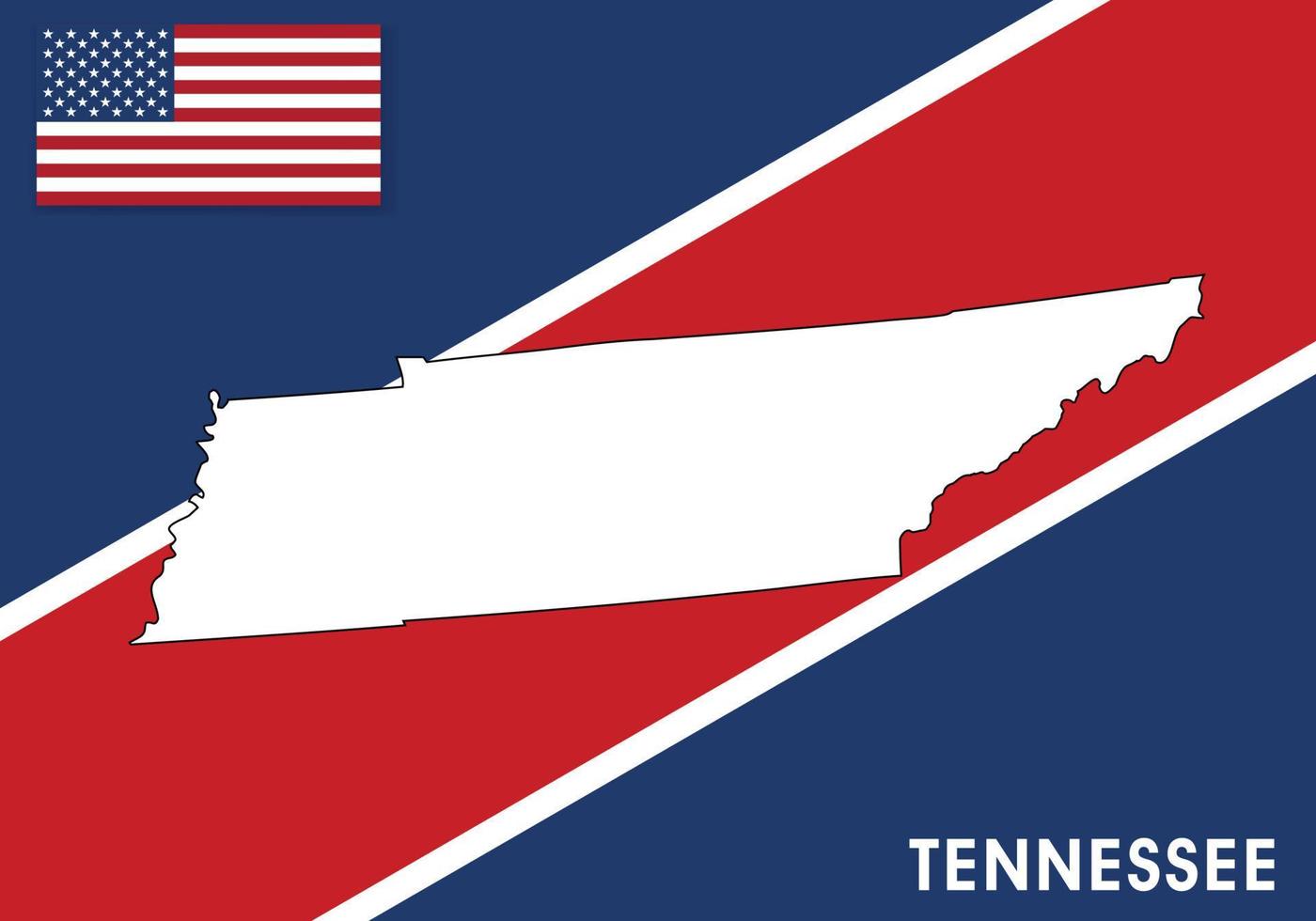 Tennessee - USA, United States of America Map vector template.  white color map on flag background for design, infographic - Vector illustration eps 10
