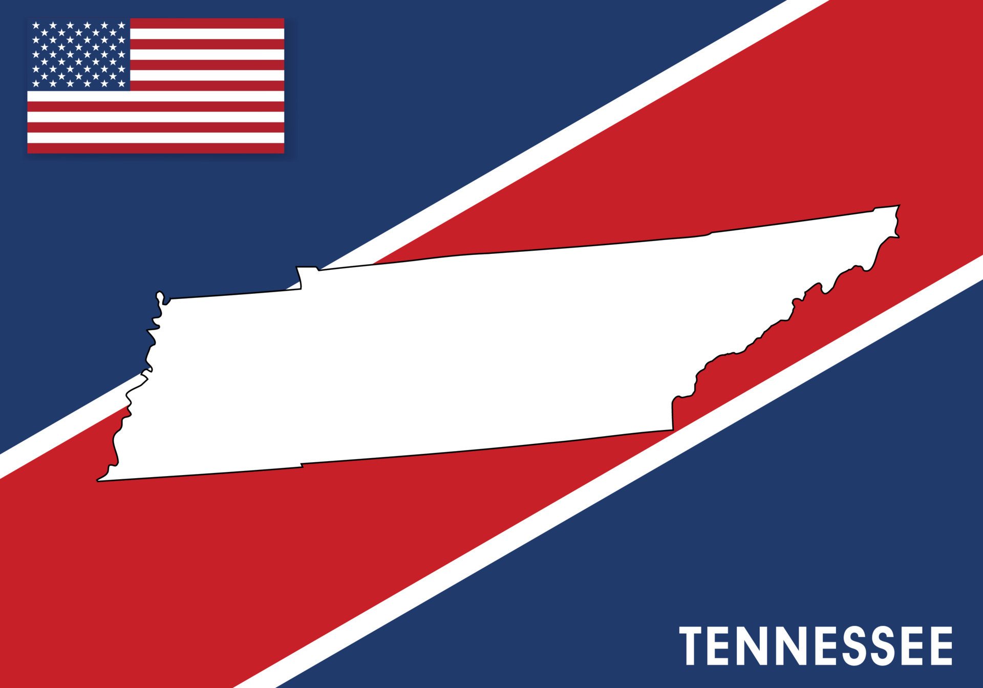 Tennessee USA United States Of America Map Vector Template White Tennessee Usa United States Of America Map Template White Color Map On Flag Background For Design Infographic Illustration Eps 10 Vector 