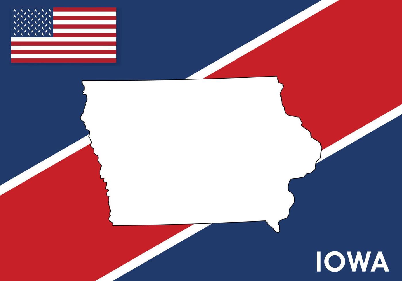 Iowa - EE.UU, unido estados de America mapa vector modelo. blanco color mapa en bandera antecedentes para diseño, infografía - vector ilustración eps 10