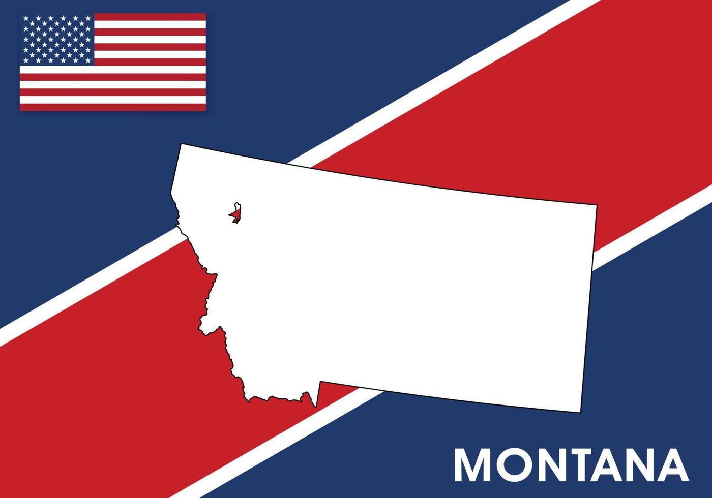 Montana - USA, United States of America Map vector template. white color map on flag background for design, infographic - Vector illustration eps 10