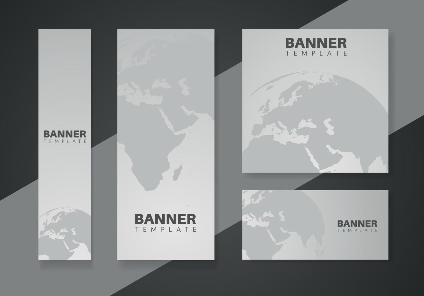 Abstract world concept banner design web template Set, Horizontal header web banner. Modern Gradient banner set. vector