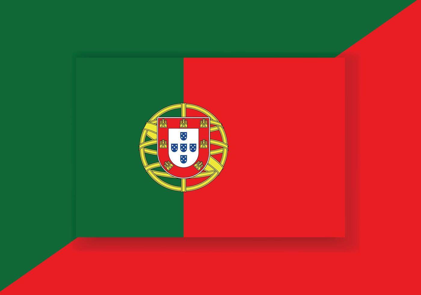 Vector Portugal Flag. Country flag design. Flat vector flag.